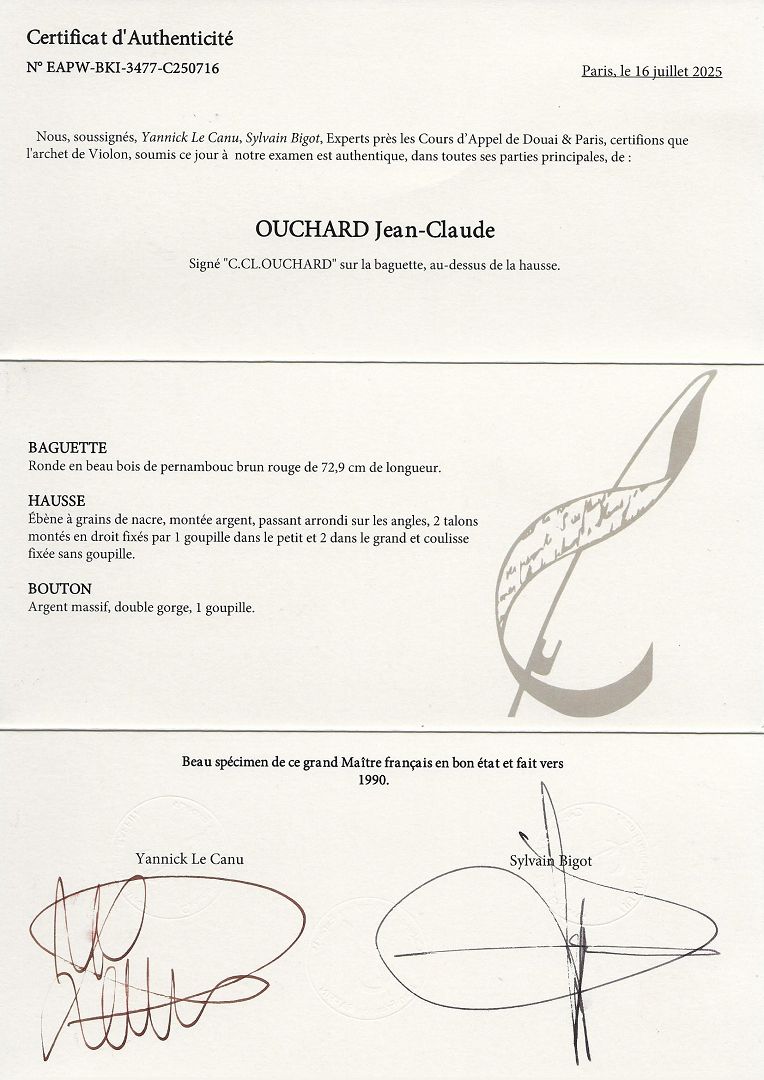 Ouchard Jean-Claude - Geigenbogen - GB-332